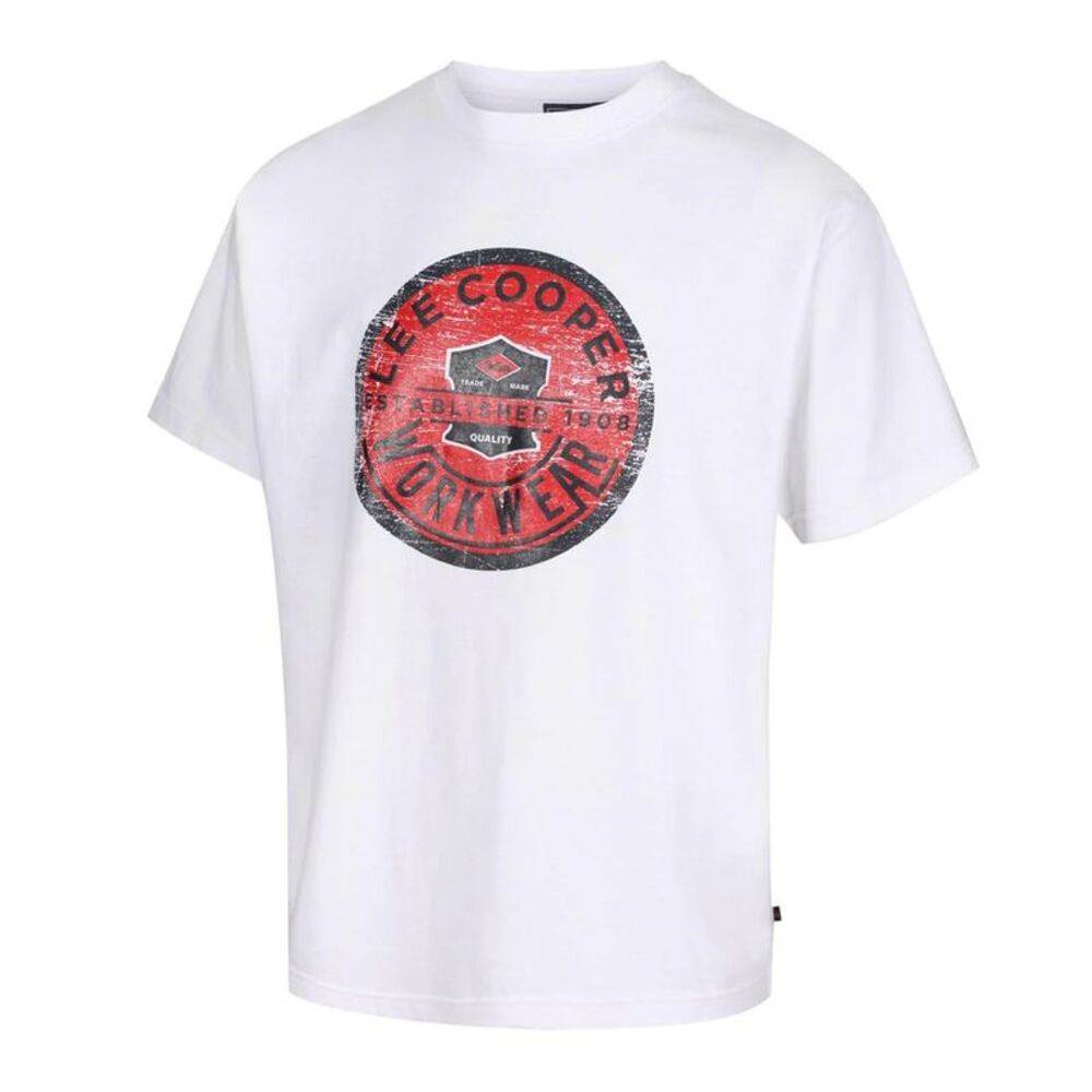 Lee Cooper Mens Graphic Print T-Shirt / White